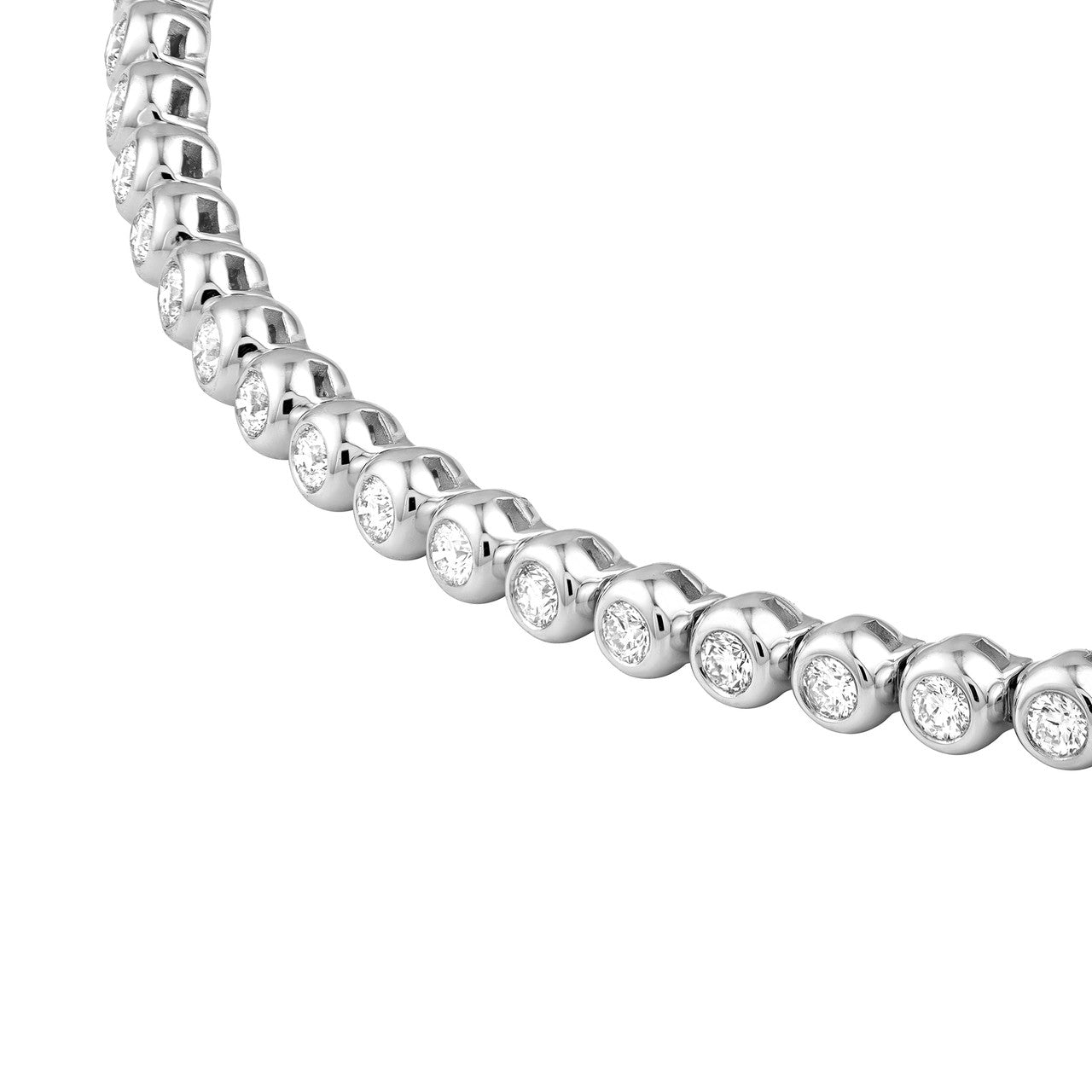 Bezel Set Diamond Tennis Bracelet 14K Gold