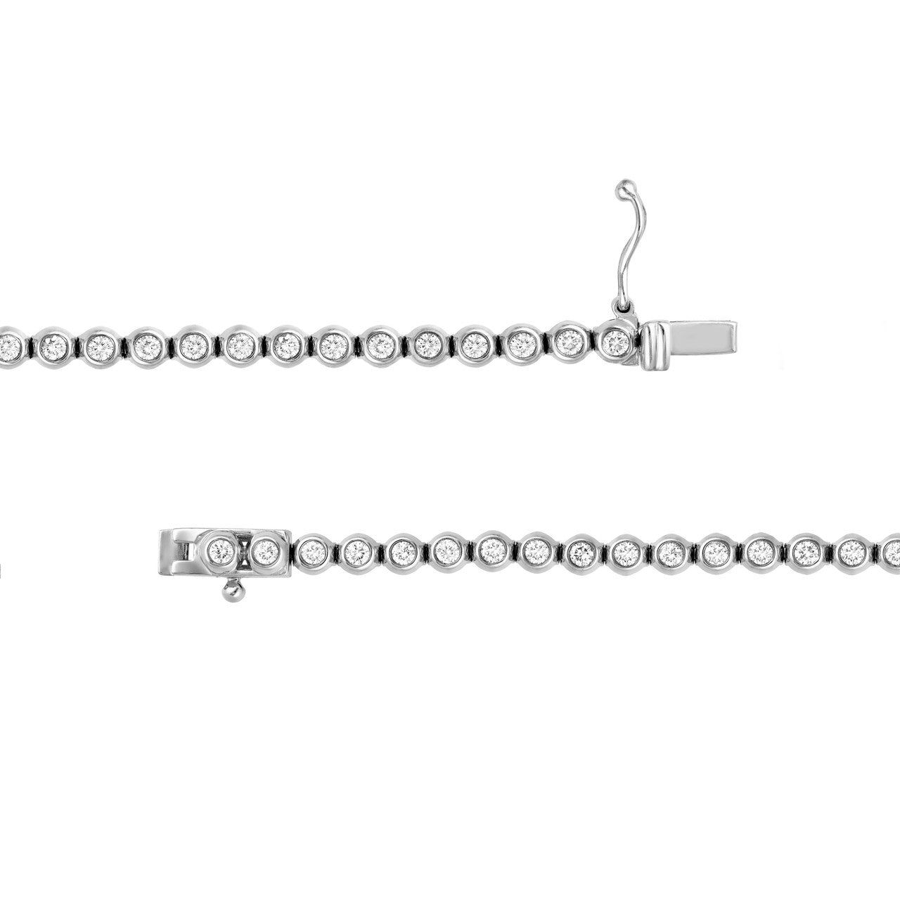 Bezel Set Diamond Tennis Bracelet 14K Gold