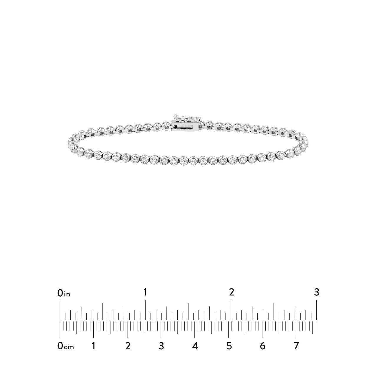 Bezel Set Diamond Tennis Bracelet 14K Gold