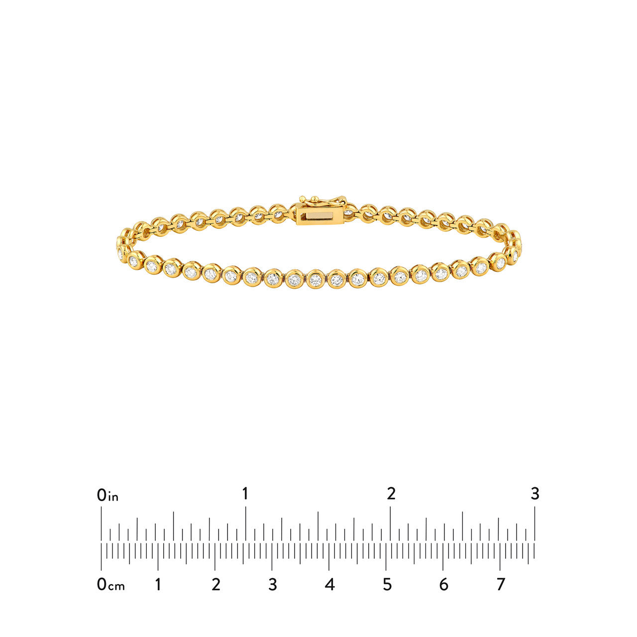 Bezel Set Diamond Tennis Bracelet 14K Gold