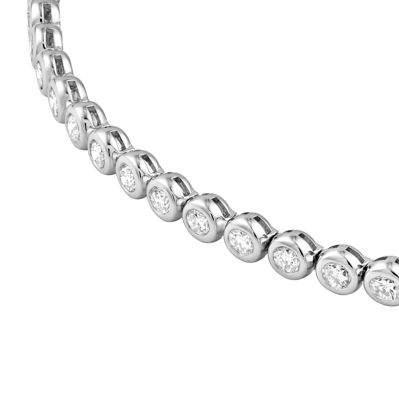 Bezel Set Diamond Tennis Bracelet 14K Gold
