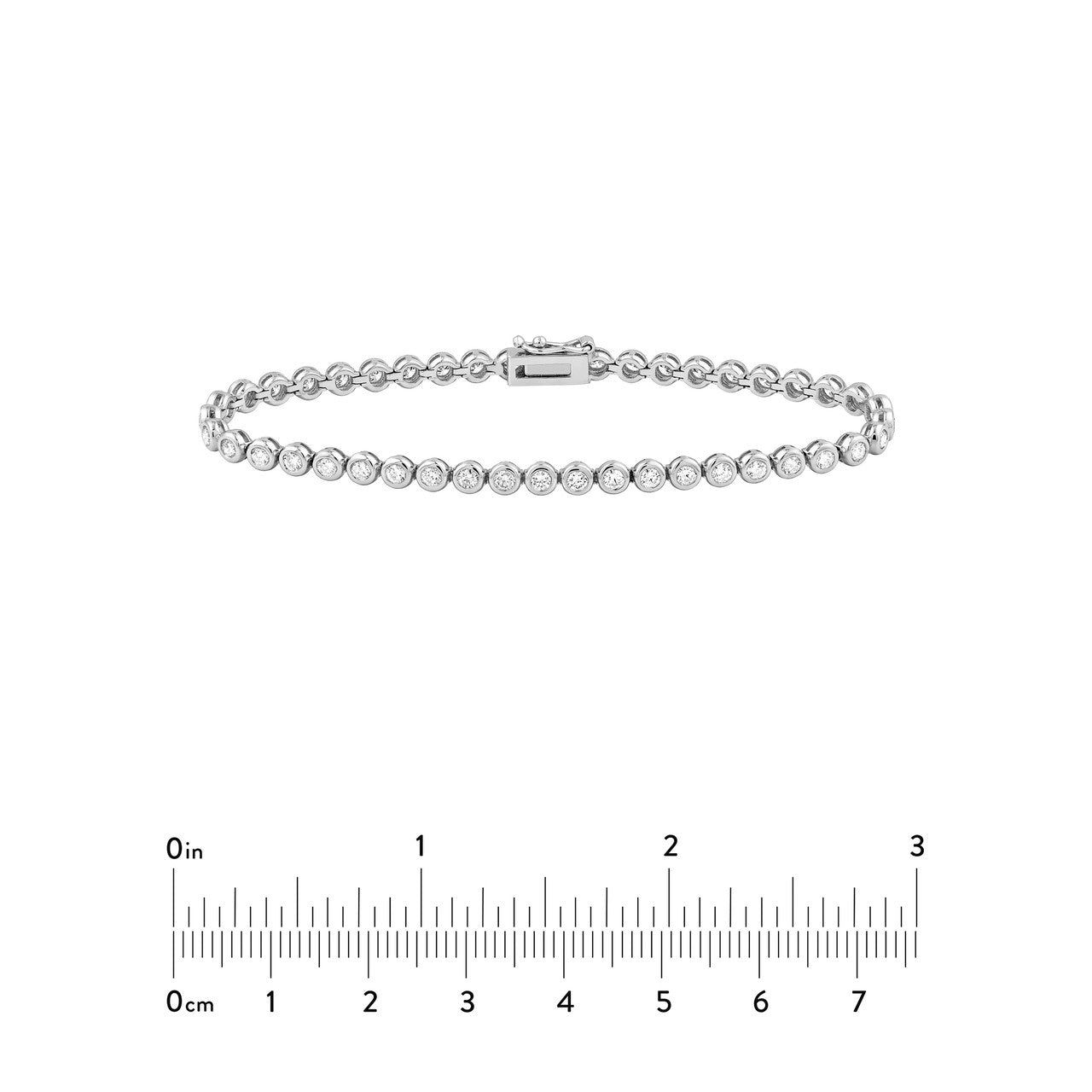 Bezel Set Diamond Tennis Bracelet 14K Gold