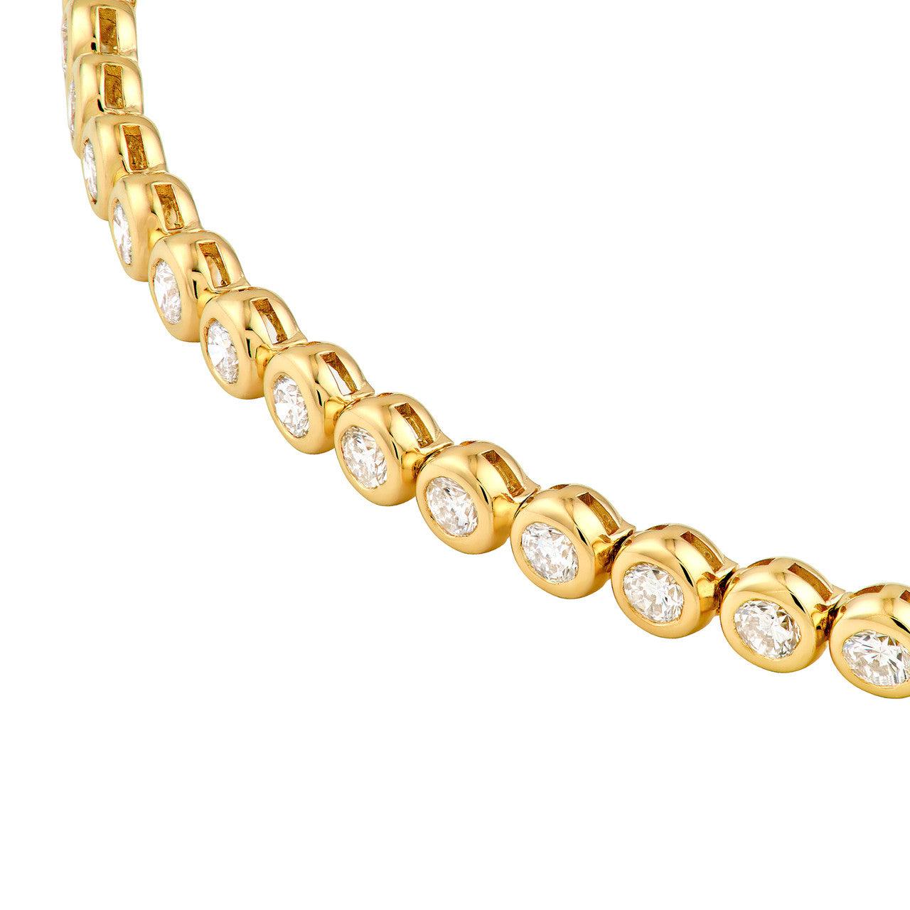 Bezel Set Diamond Tennis Bracelet 14K Gold