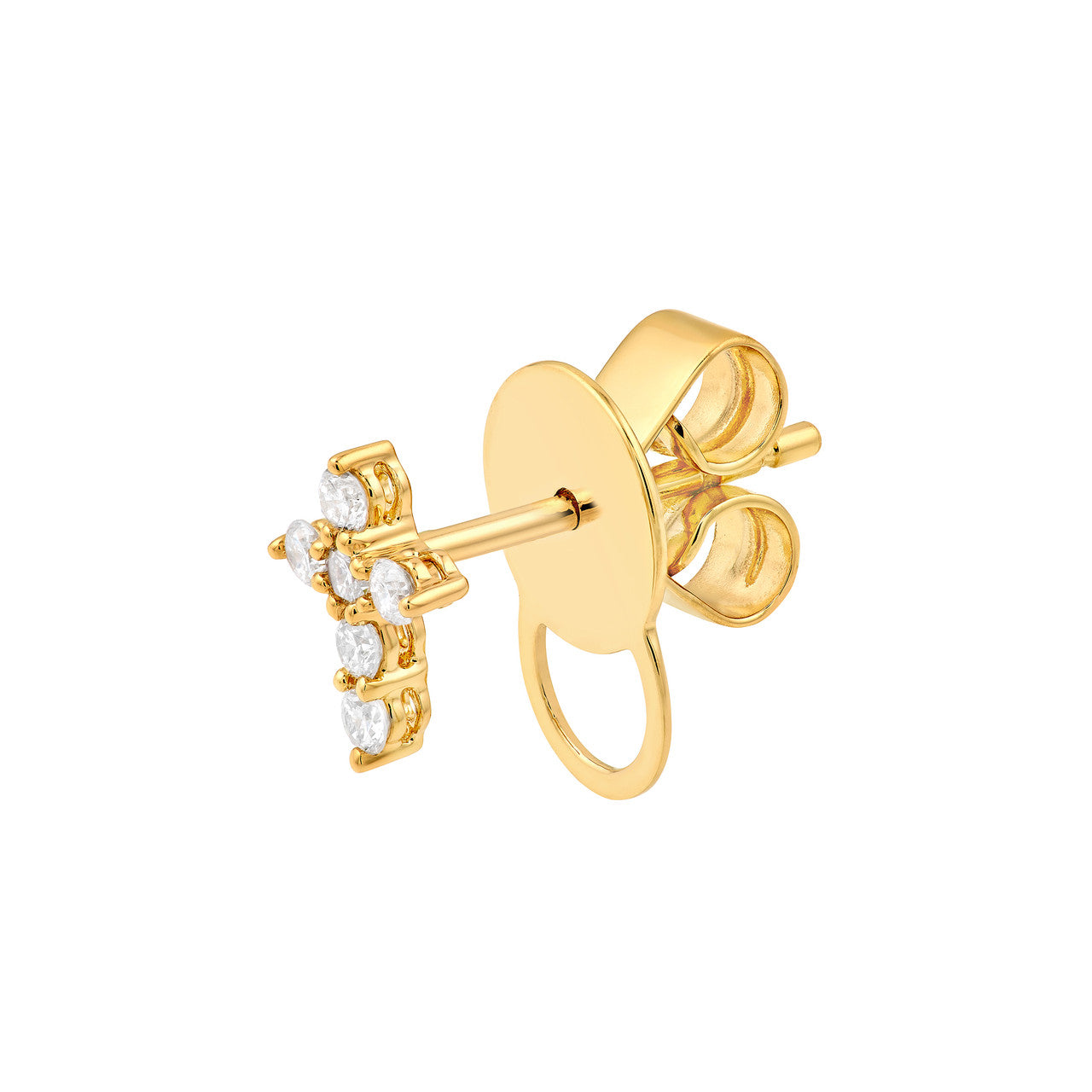 Diamond Cross Earrings 14K Gold
