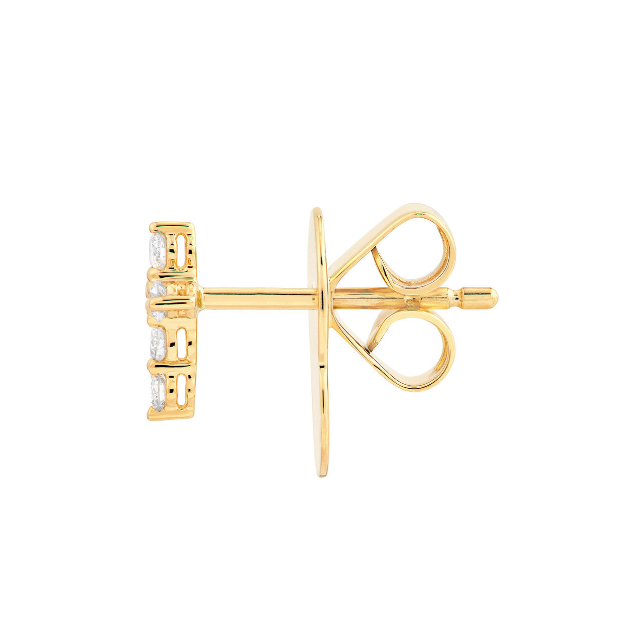 Diamond Cross Earrings 14K Gold