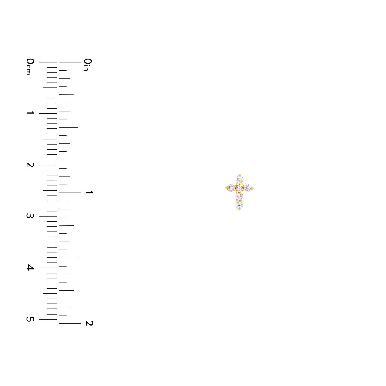 Diamond Cross Earrings 14K Gold