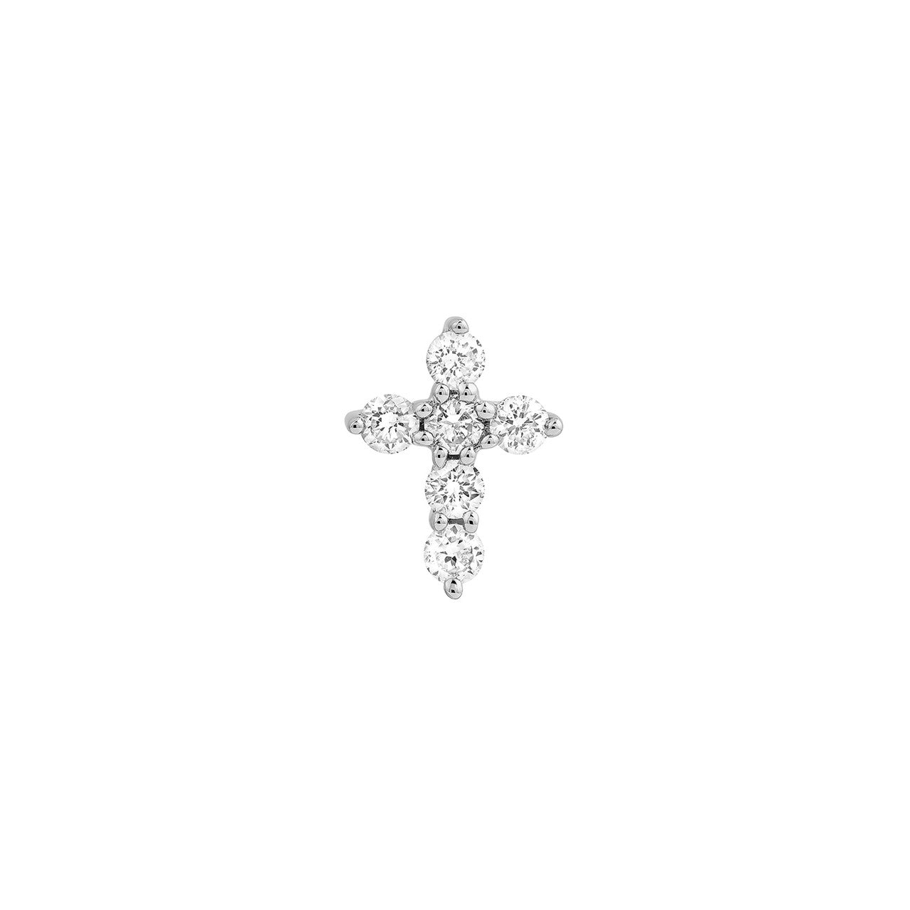 Diamond Cross Earrings 14K Gold