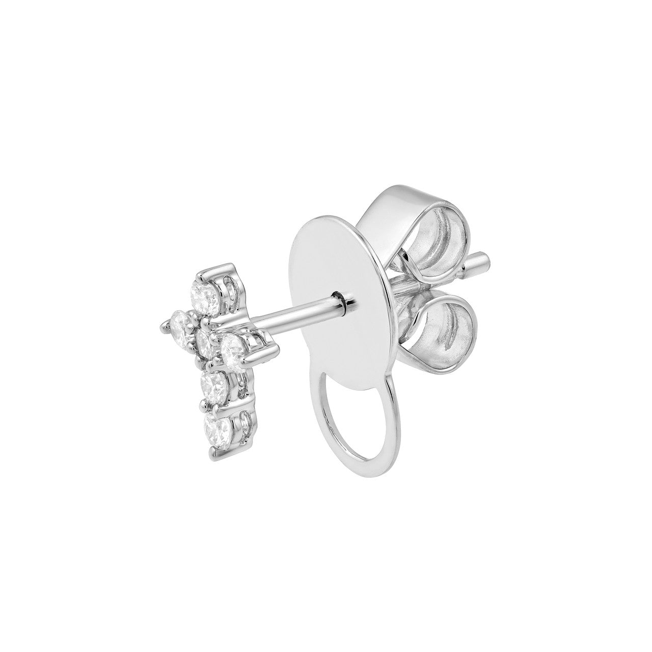 Diamond Cross Earrings 14K Gold