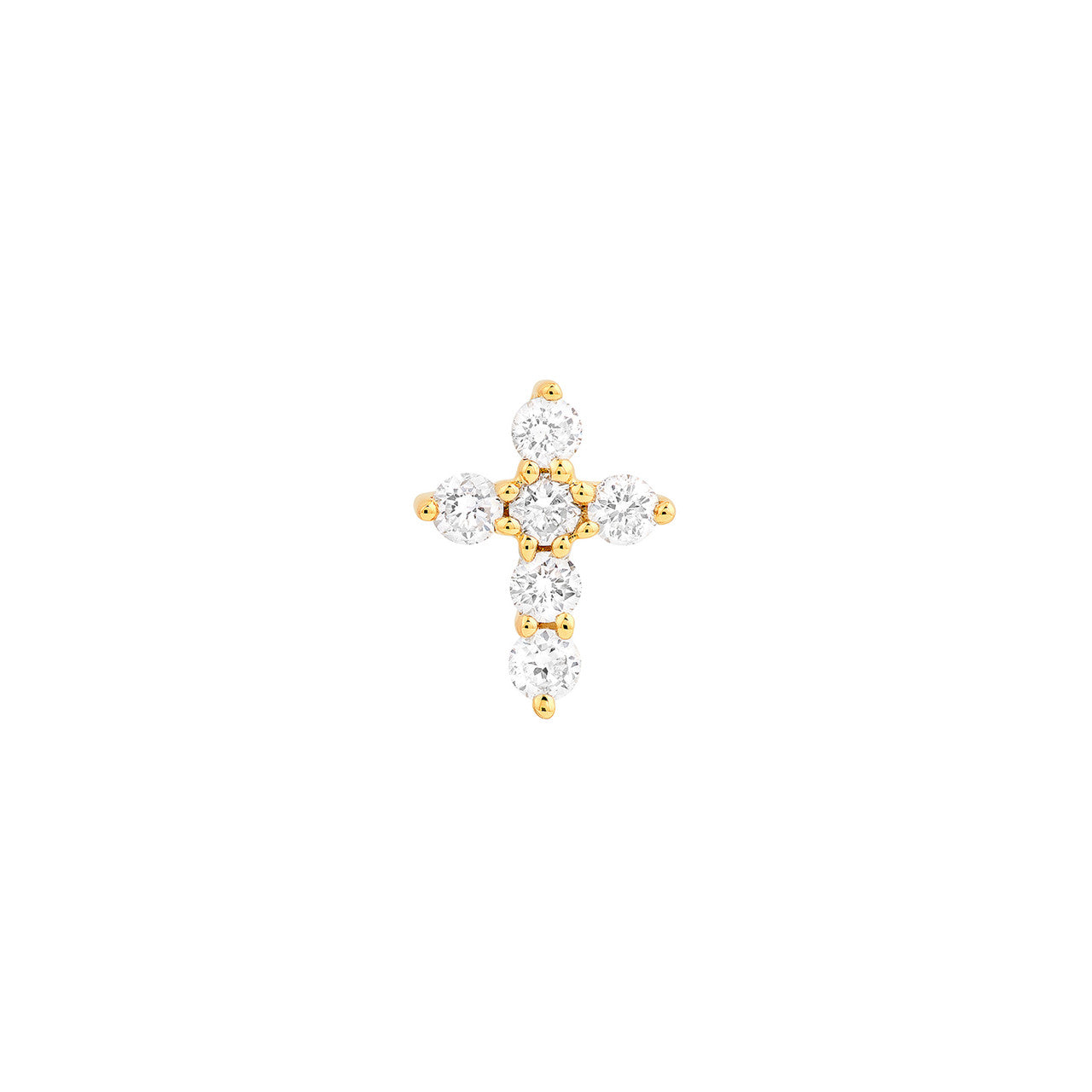 Diamond Cross Earrings 14K Gold