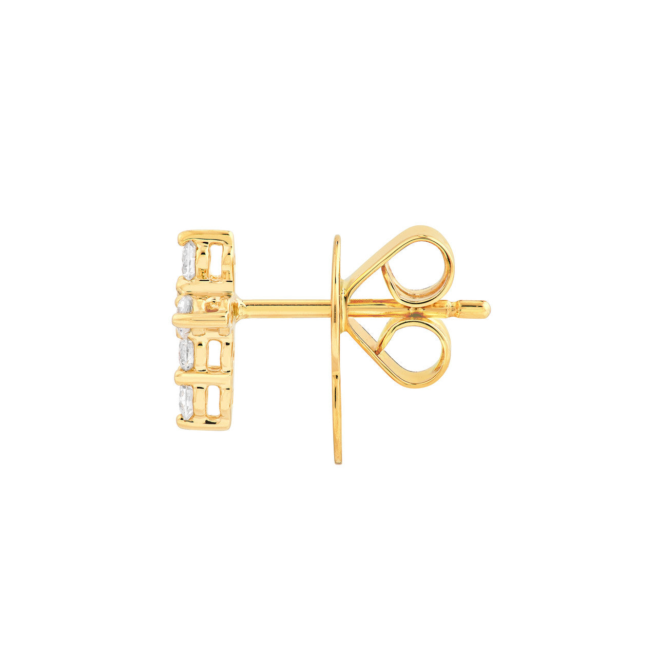 Diamond Cross Earrings 14K Gold