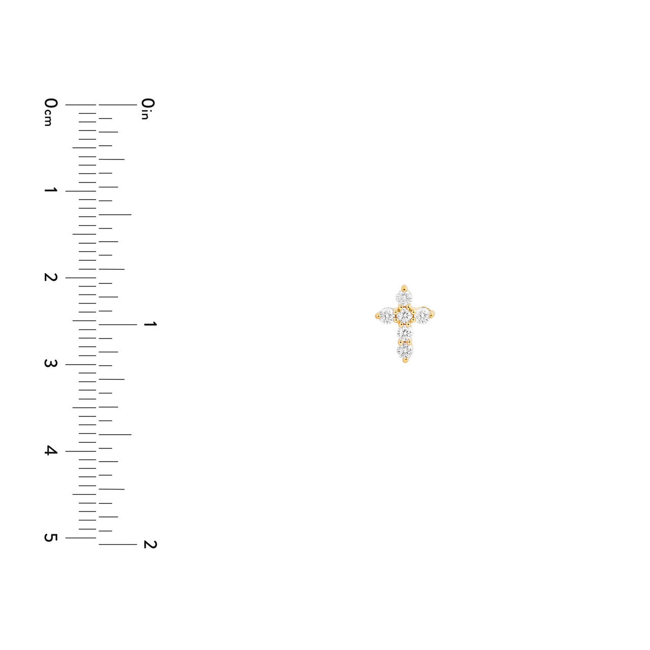 Diamond Cross Earrings 14K Gold