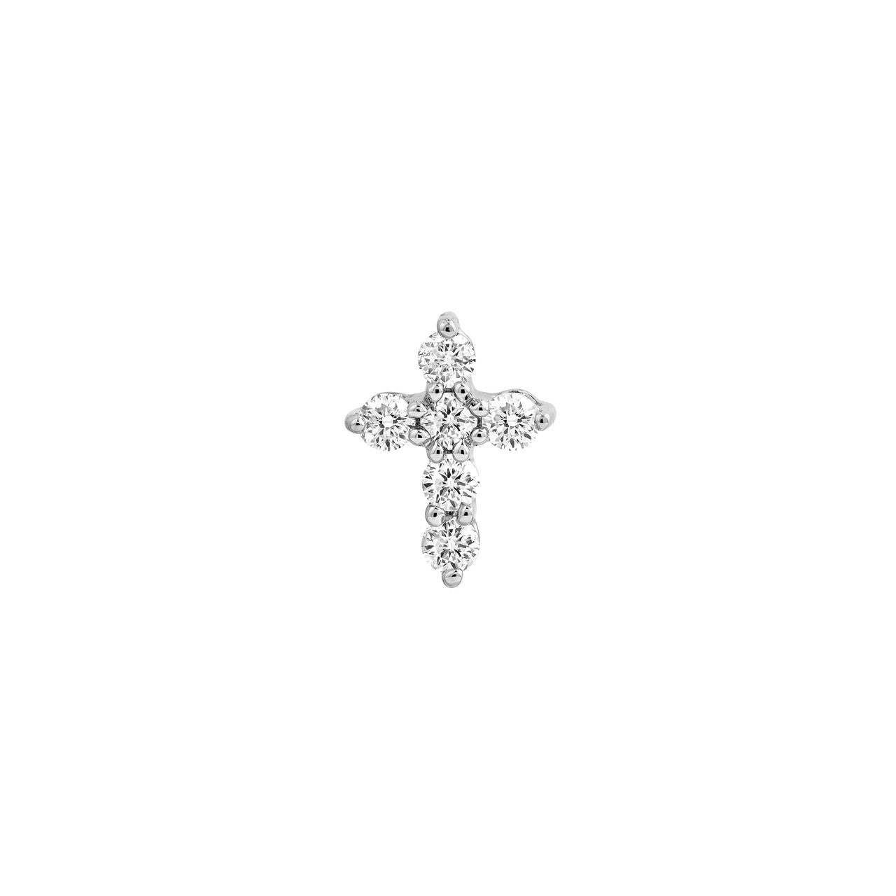 Diamond Cross Earrings 14K Gold