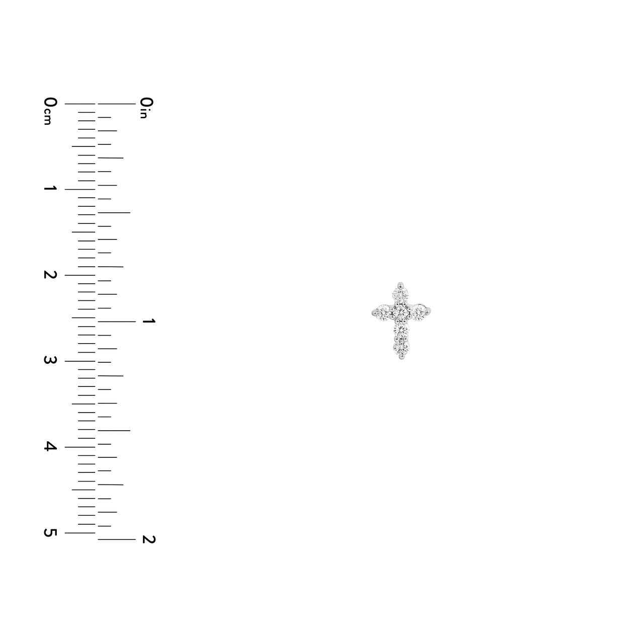 Diamond Cross Earrings 14K Gold