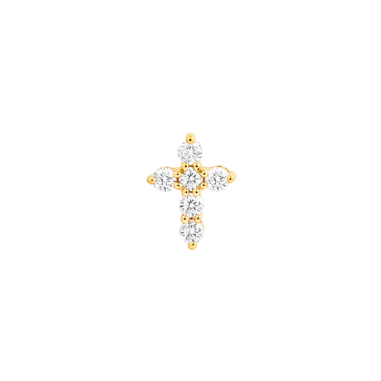 Diamond Cross Earrings 14K Gold