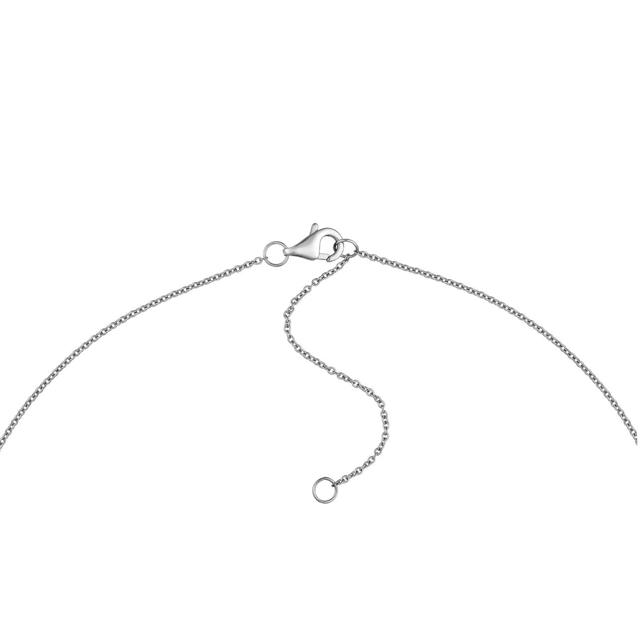 Sapphire Stone Bezel Necklace 14K White Gold