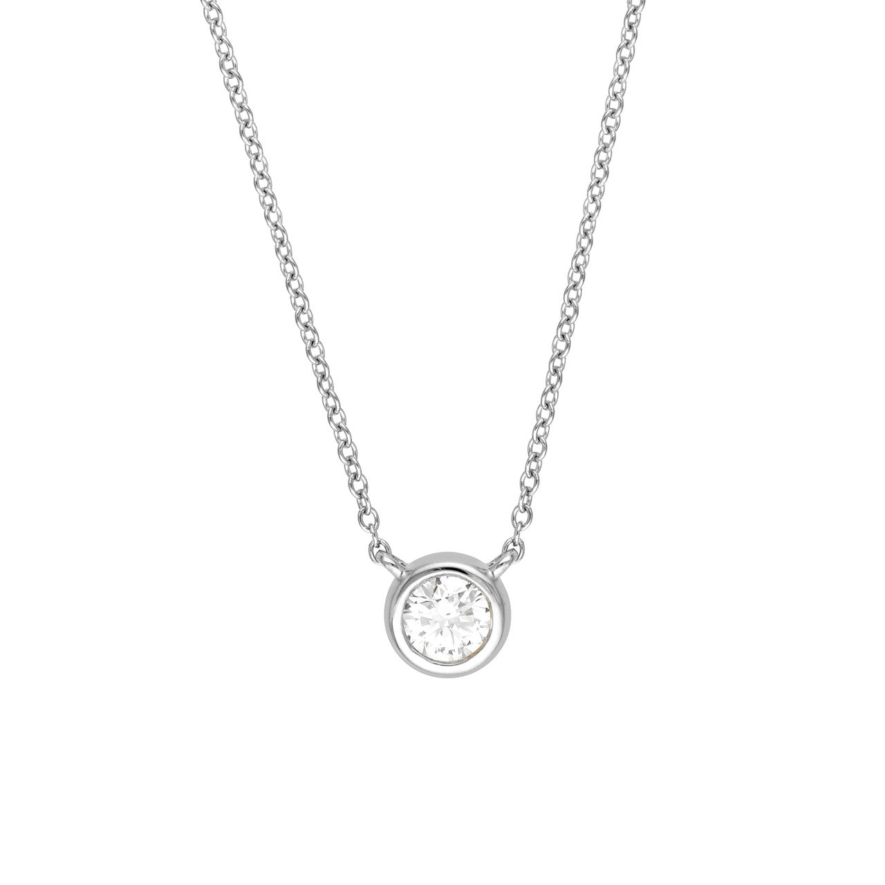 1/4tcw Diamond Bezel Necklace in 14K Yellow and White Gold