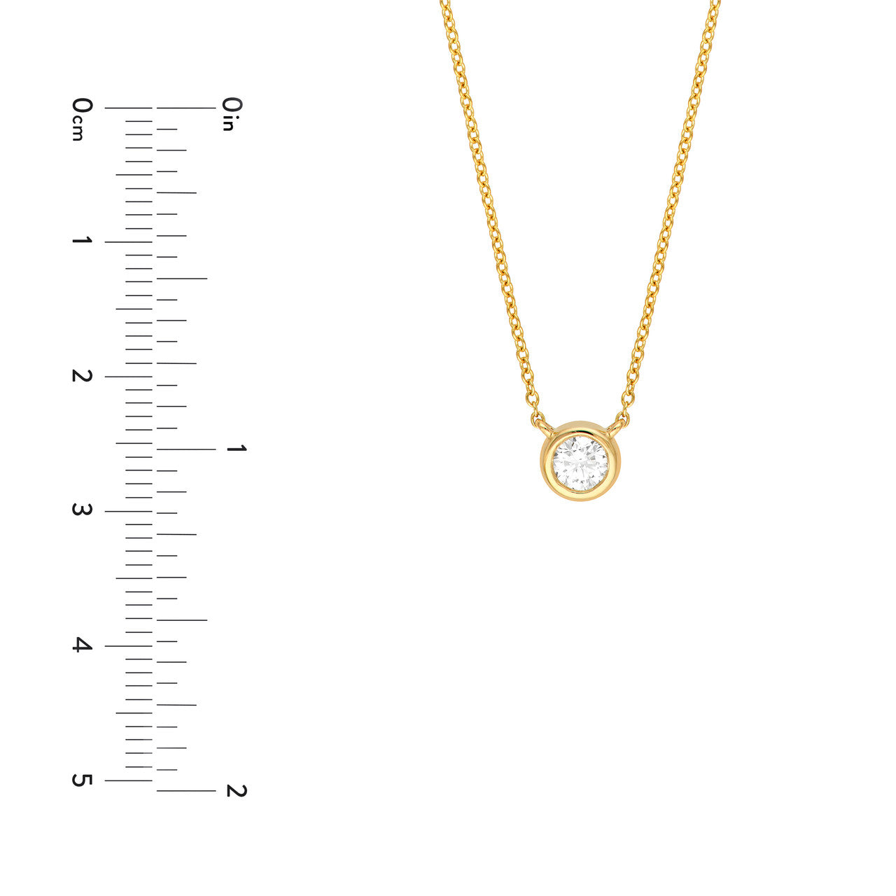 1/4tcw Diamond Bezel Necklace in 14K Yellow and White Gold