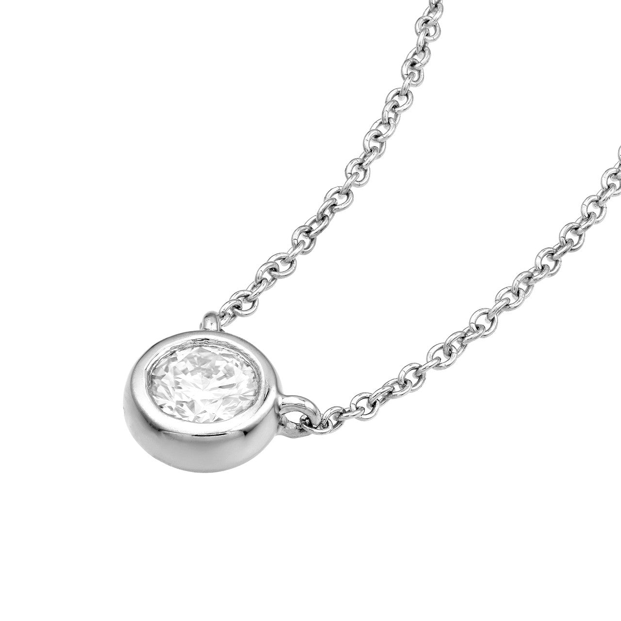 1/4tcw Diamond Bezel Necklace in 14K Yellow and White Gold