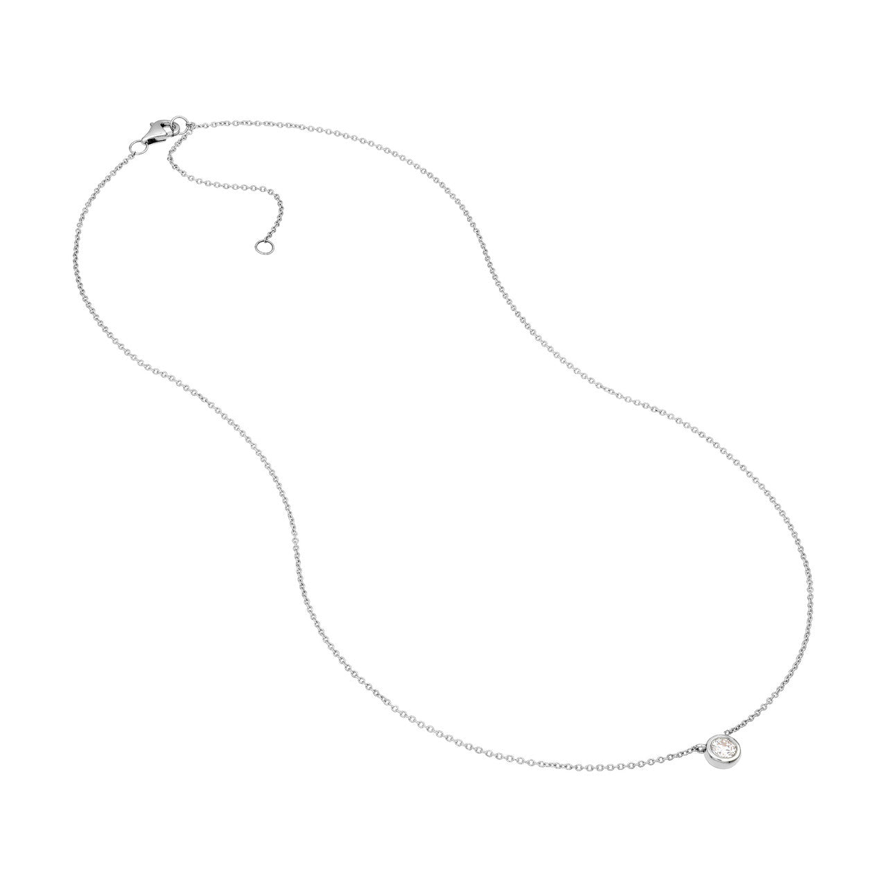 1/4tcw Diamond Bezel Necklace in 14K Yellow and White Gold