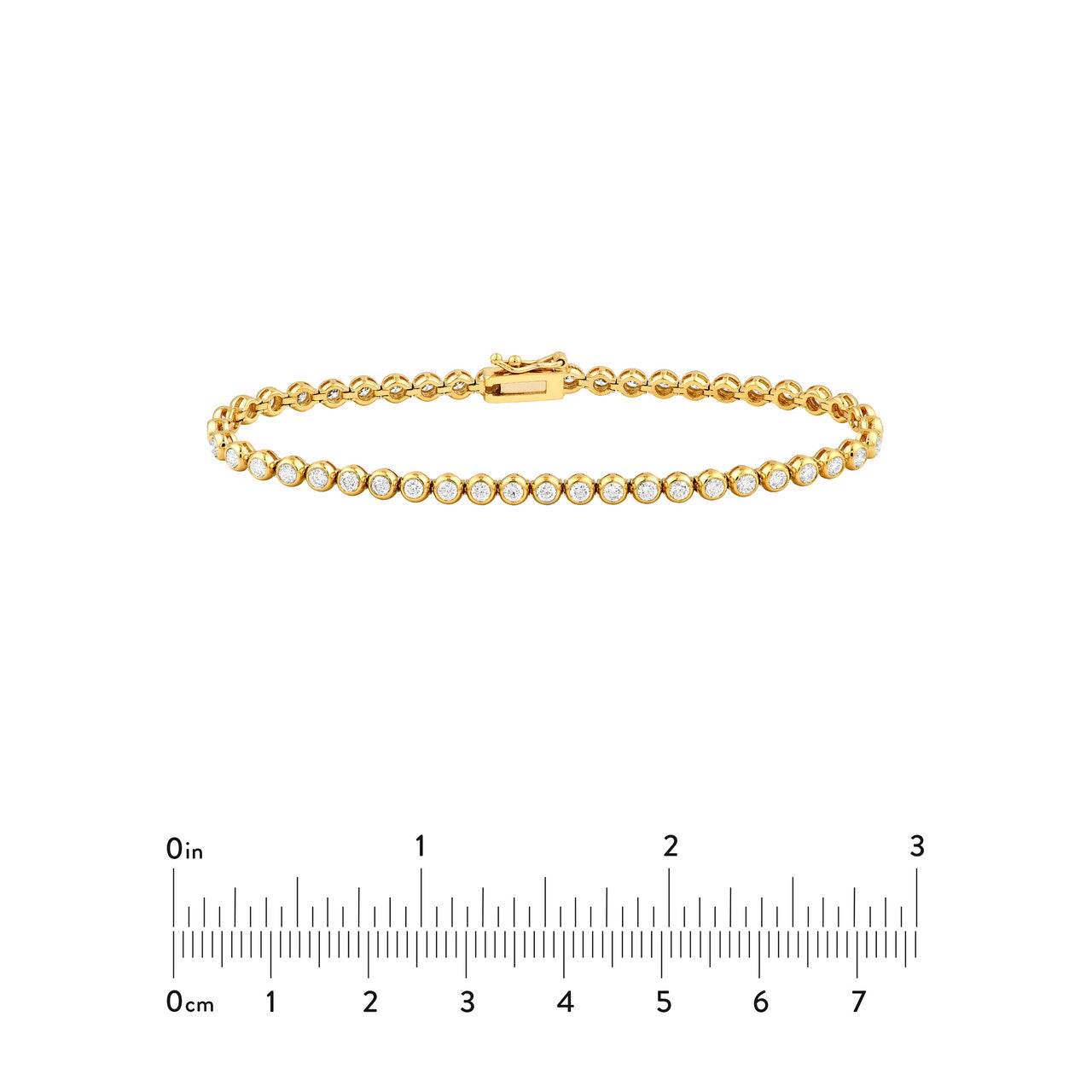 Bezel Set Diamond Tennis Bracelet 14K Gold