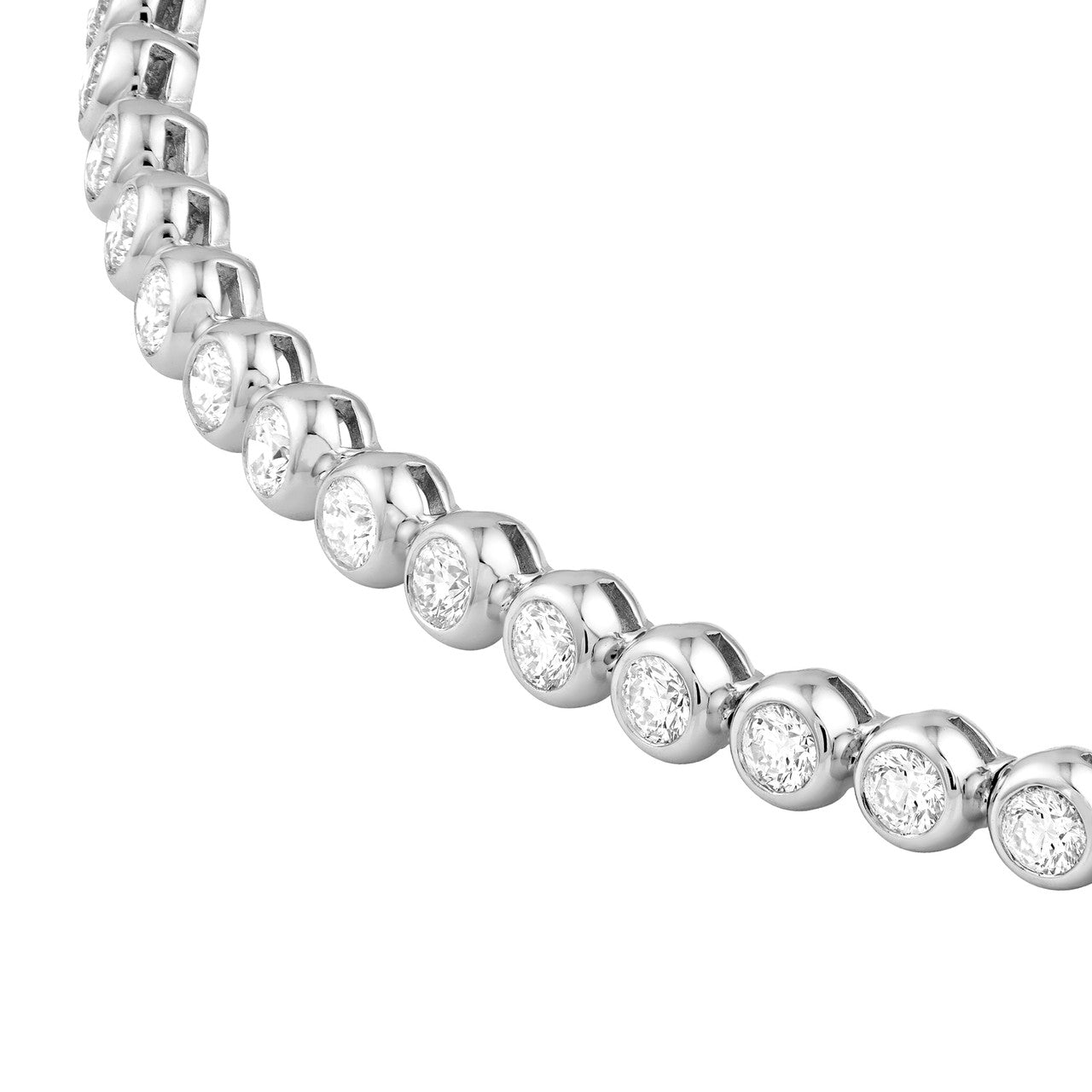 Bezel Set Diamond Tennis Bracelet 14K Gold