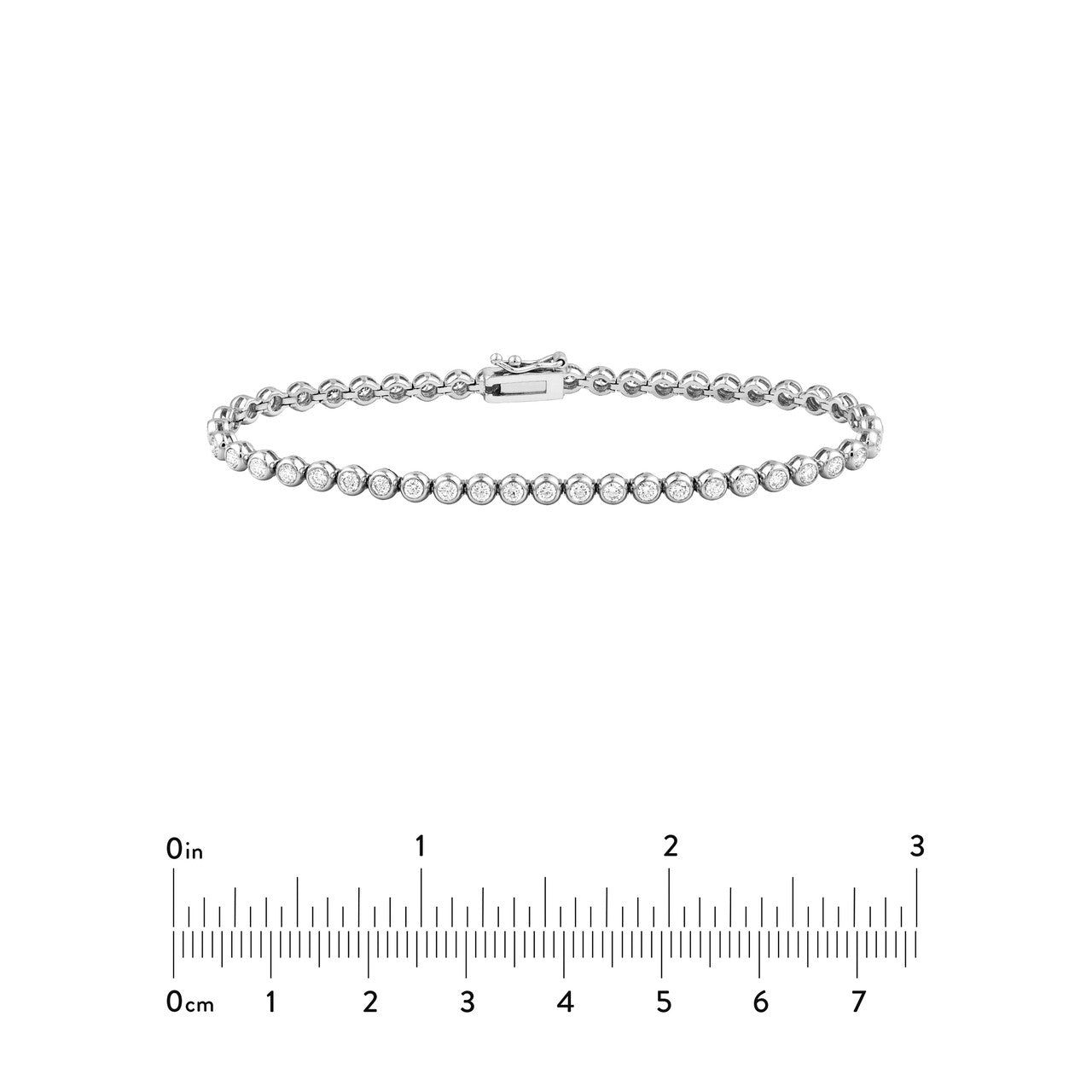 Bezel Set Diamond Tennis Bracelet 14K Gold