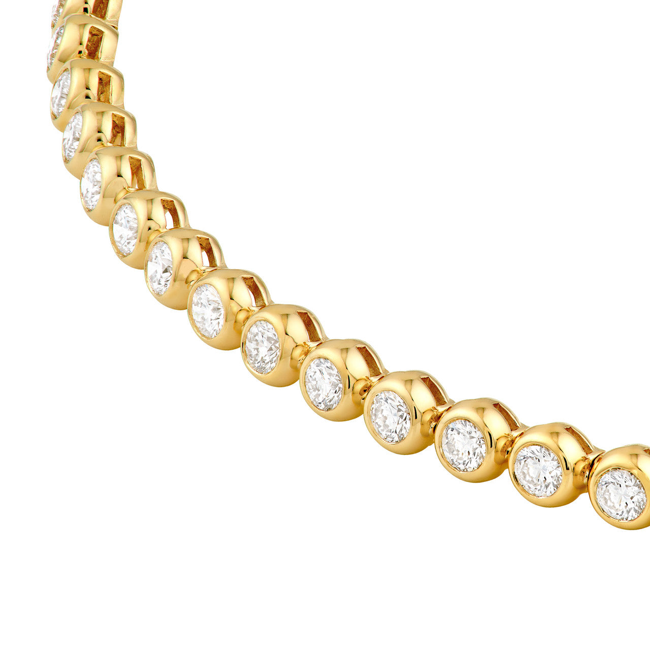Bezel Set Diamond Tennis Bracelet 14K Gold