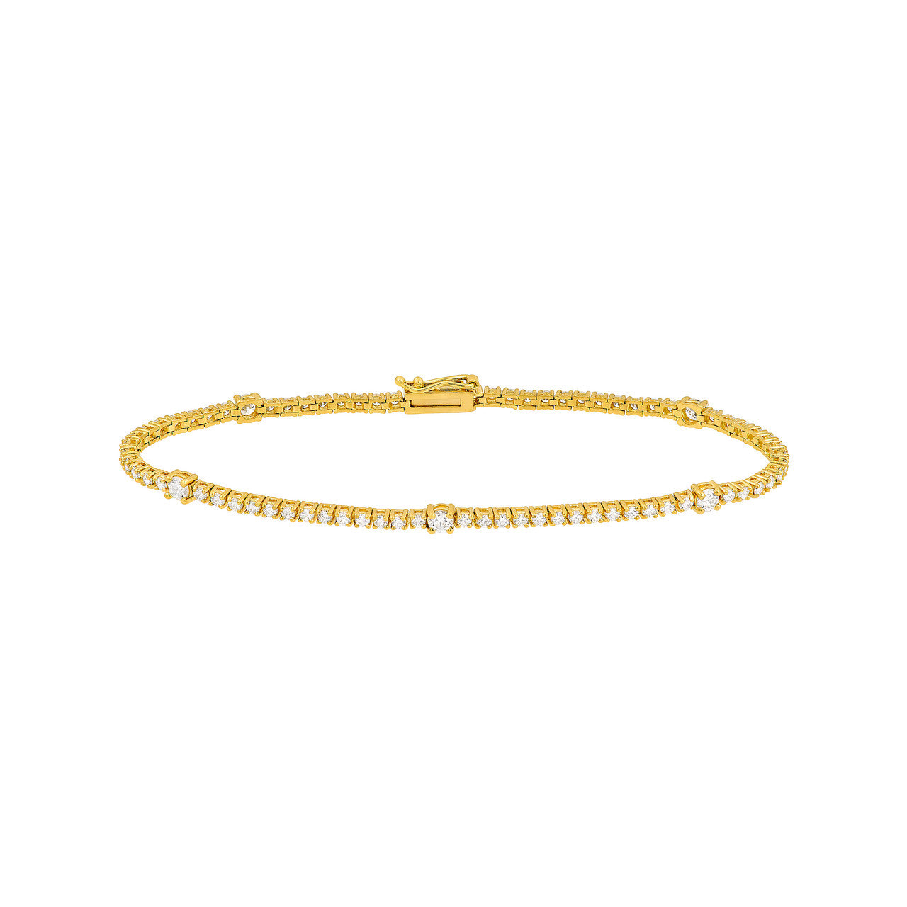Diamond Station Bracelet (2-1/6ctw) in 14K Yellow and White Gold