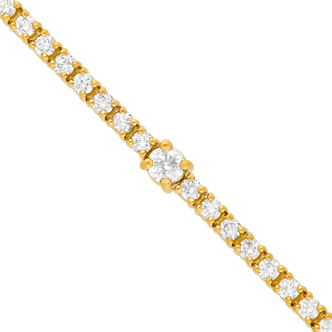 Diamond Station Bracelet (2-1/6ctw) in 14K Yellow and White Gold