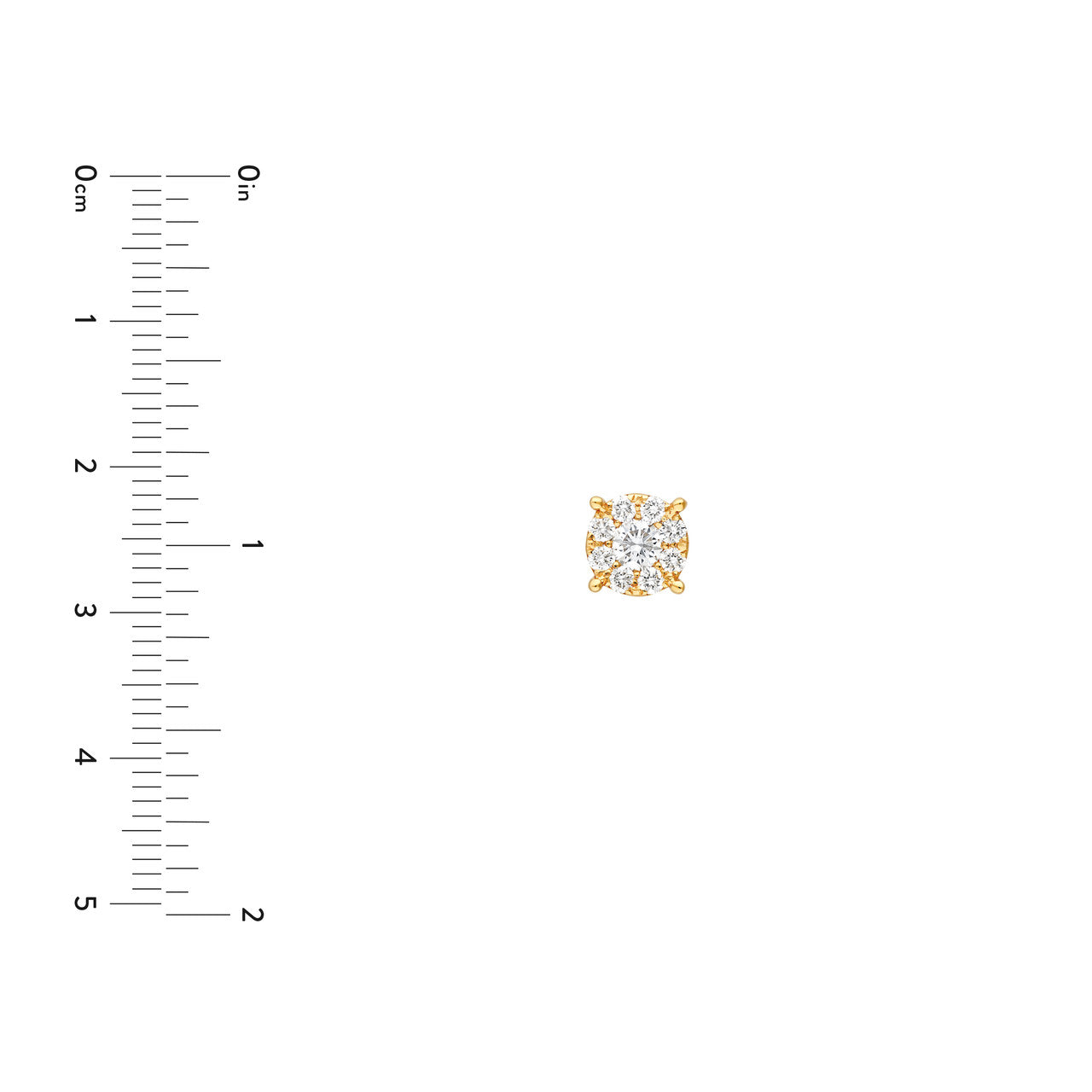 Round Brilliant Cut Diamond Halo Round Stud Earrings 14K Gold