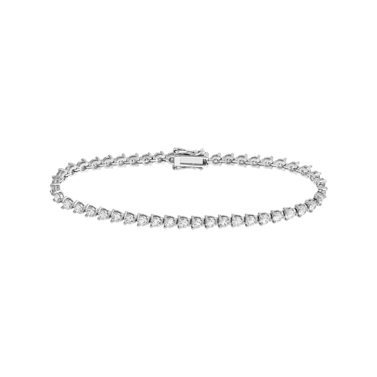 3-Prong Diamond Tennis Bracelet 14K Gold