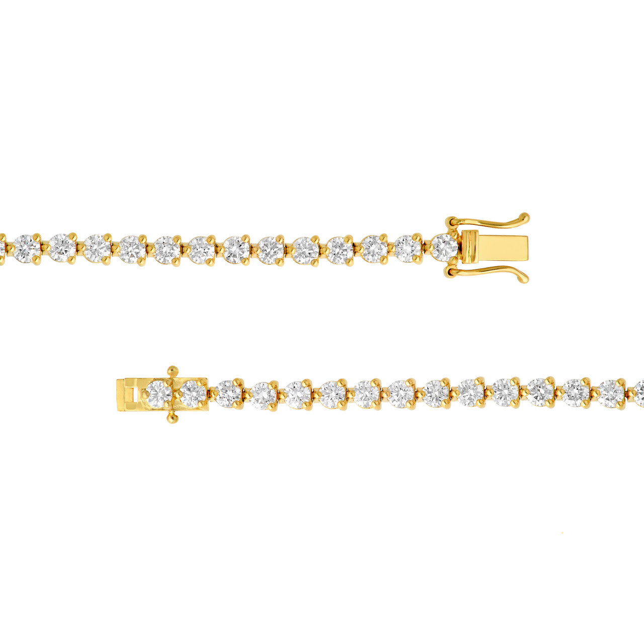 3-Prong Diamond Tennis Bracelet 14K Gold