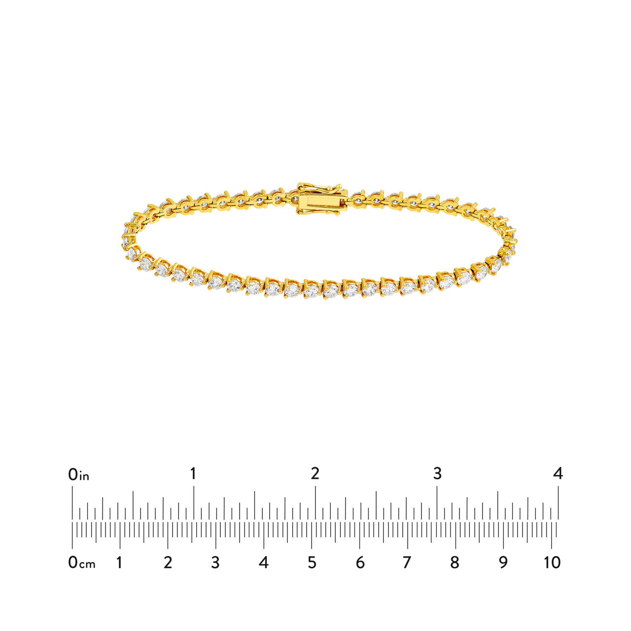 3-Prong Diamond Tennis Bracelet 14K Gold