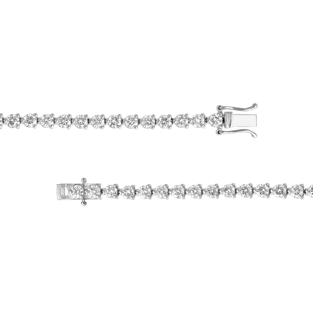 3-Prong Diamond Tennis Bracelet 14K Gold