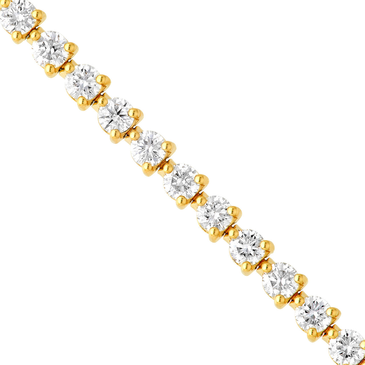 3-Prong Diamond Tennis Bracelet 14K Gold