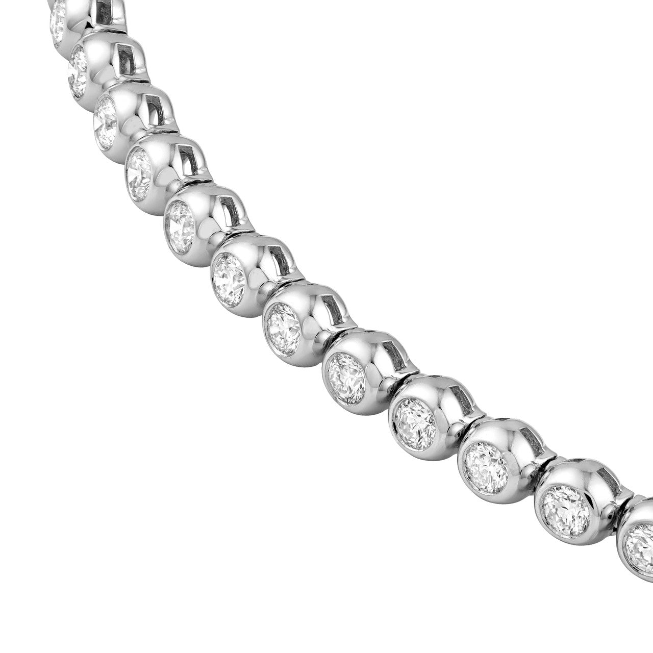 Bezel Set Diamond Tennis Bracelet 14K Gold