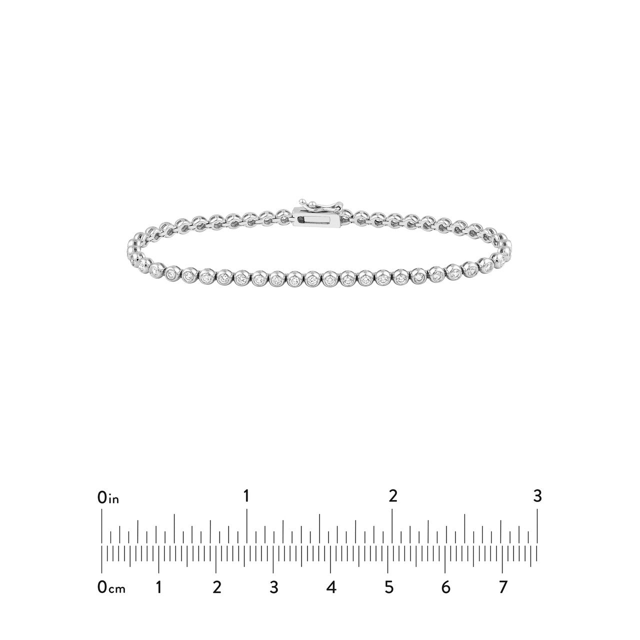 Bezel Set Diamond Tennis Bracelet 14K Gold