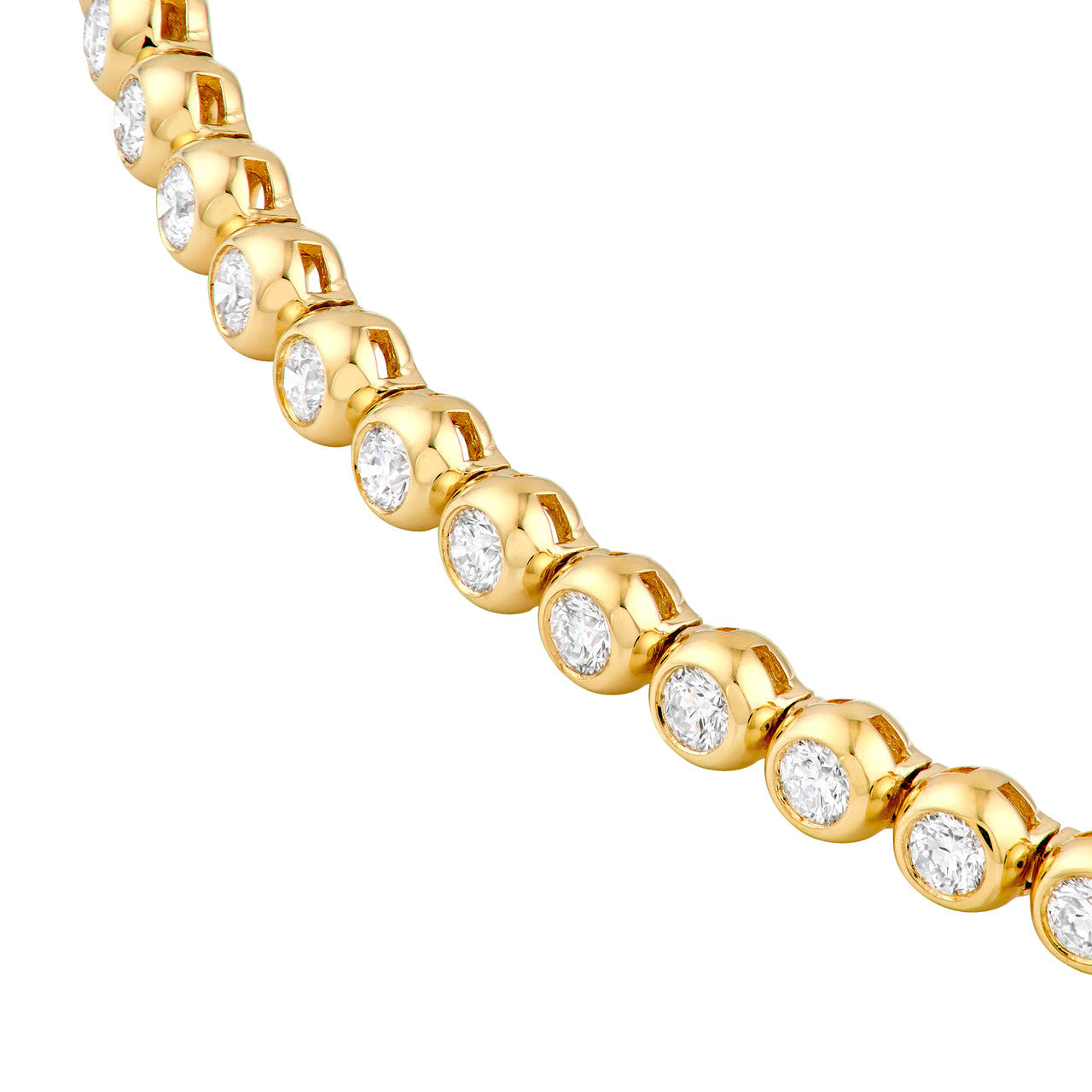 Bezel Set Diamond Tennis Bracelet 14K Gold