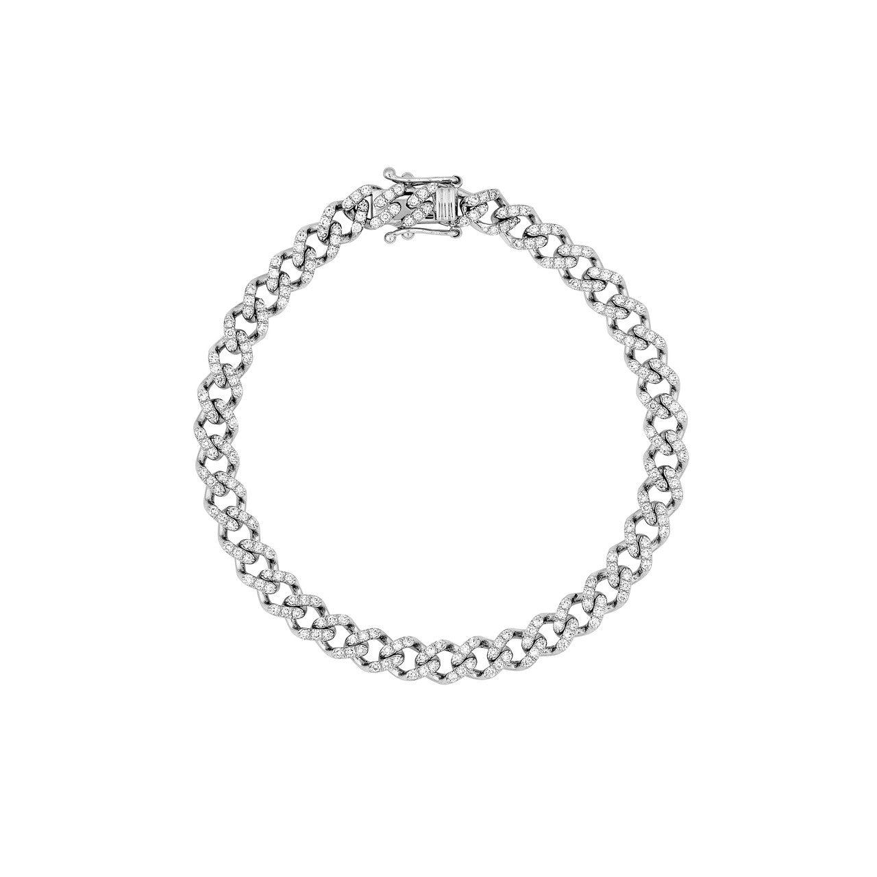 Diamond Curb Link Bracelet (1-7/8ctw) in 14K Yellow and White Gold