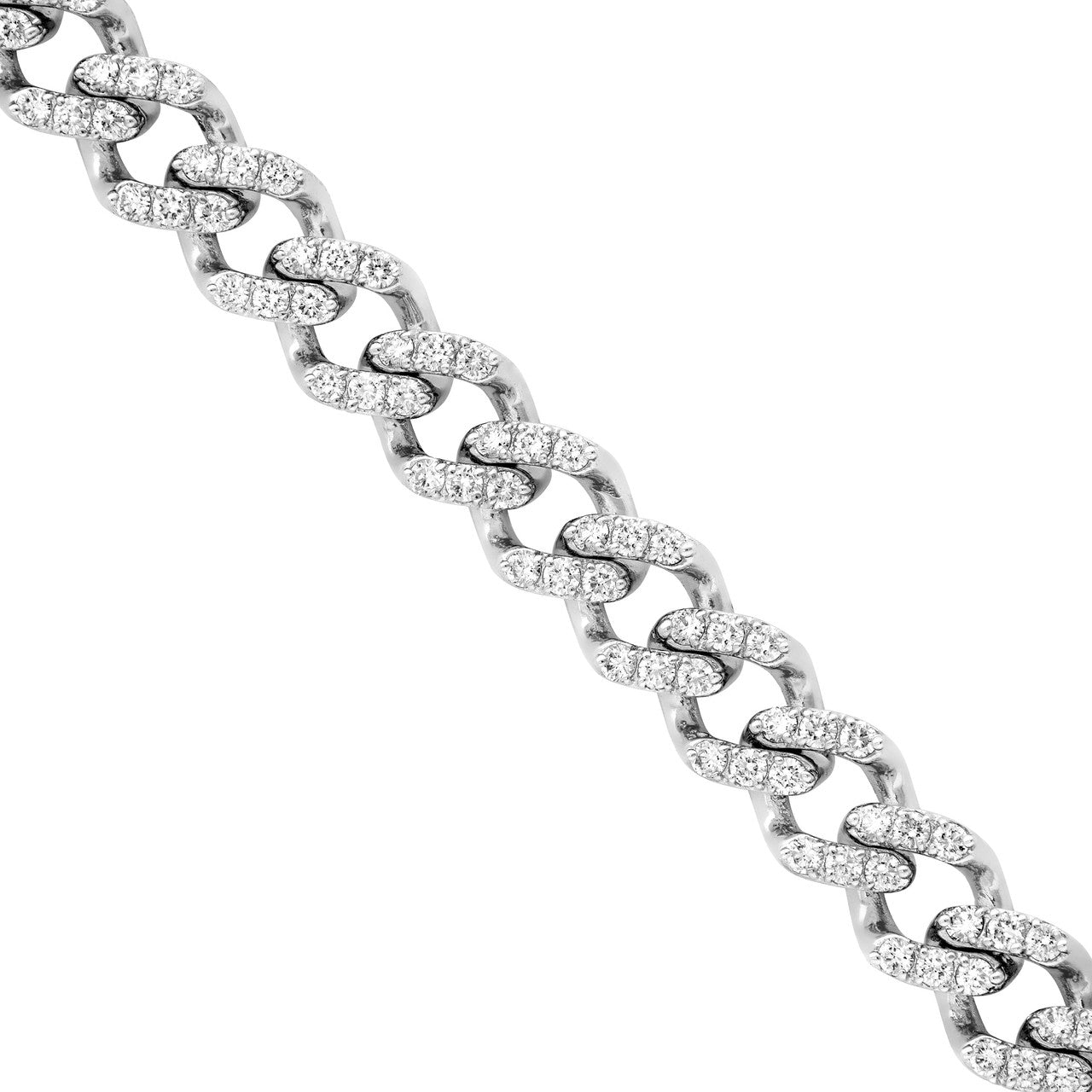 Diamond Curb Link Bracelet (1-7/8ctw) in 14K Yellow and White Gold