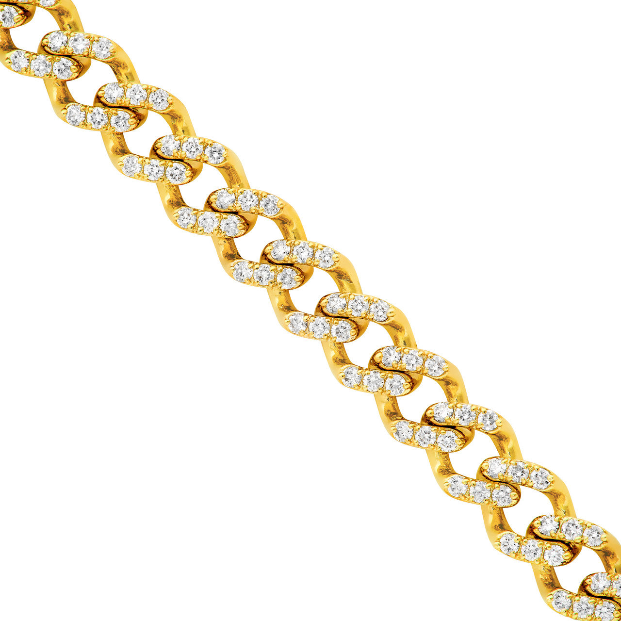 Diamond Curb Link Bracelet (1-7/8ctw) in 14K Yellow and White Gold