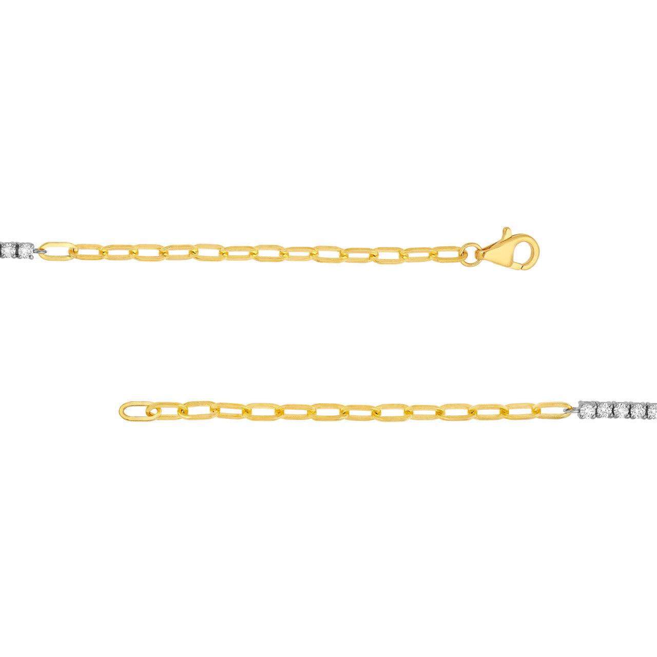 3/4 CTW Diamond Paper Clip Bracelet 14K Two-Tone Gold