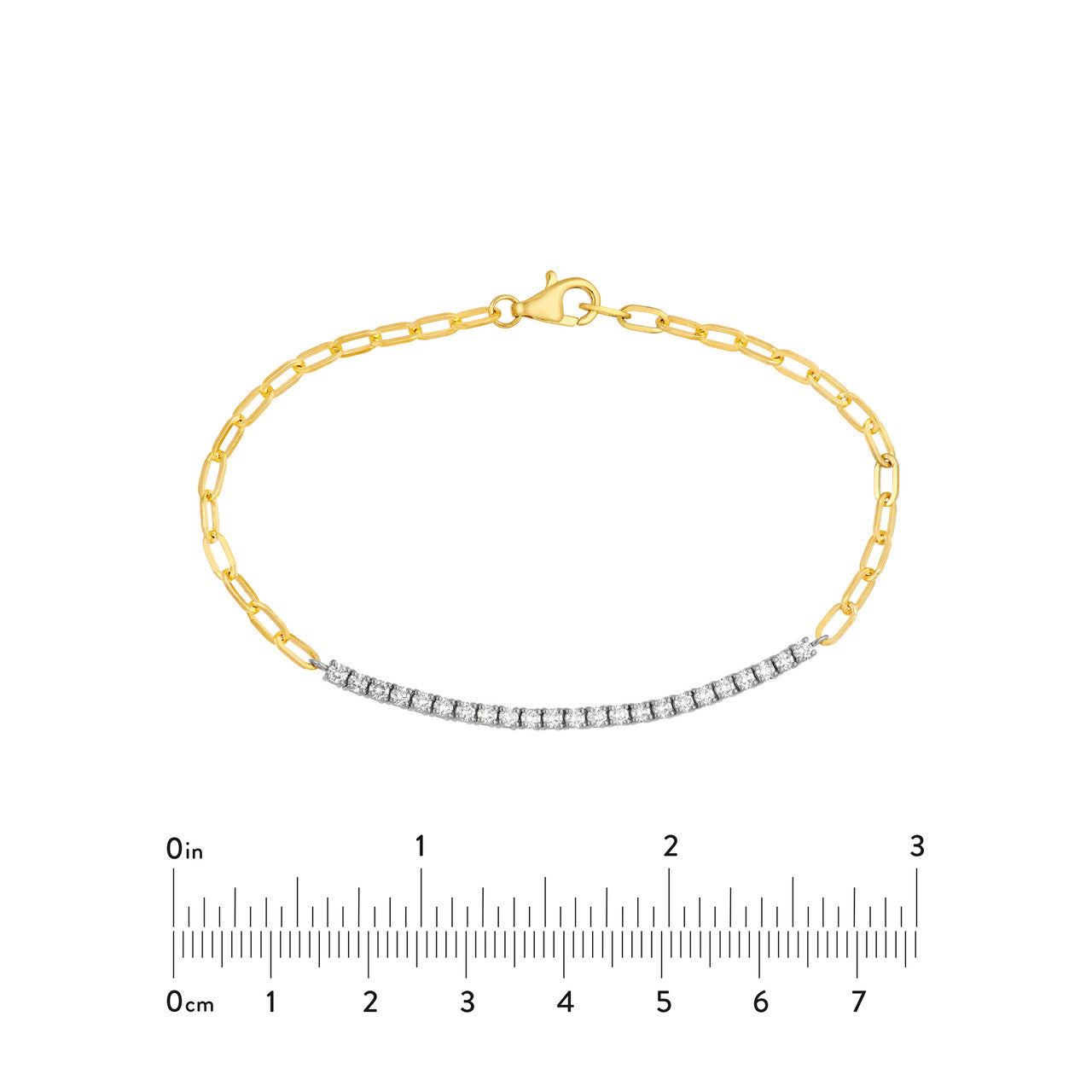 3/4 CTW Diamond Paper Clip Bracelet 14K Two-Tone Gold