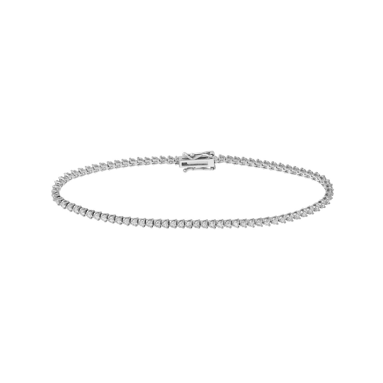 3-Prong Diamond Tennis Bracelet 14K Gold