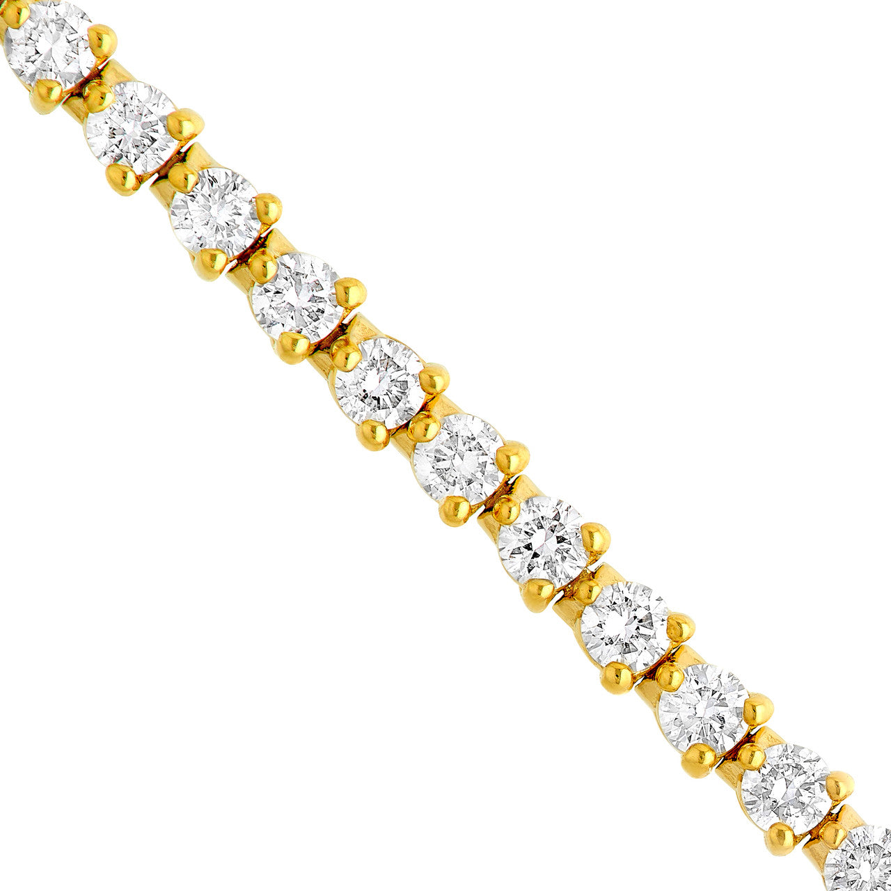 3-Prong Diamond Tennis Bracelet 14K Gold