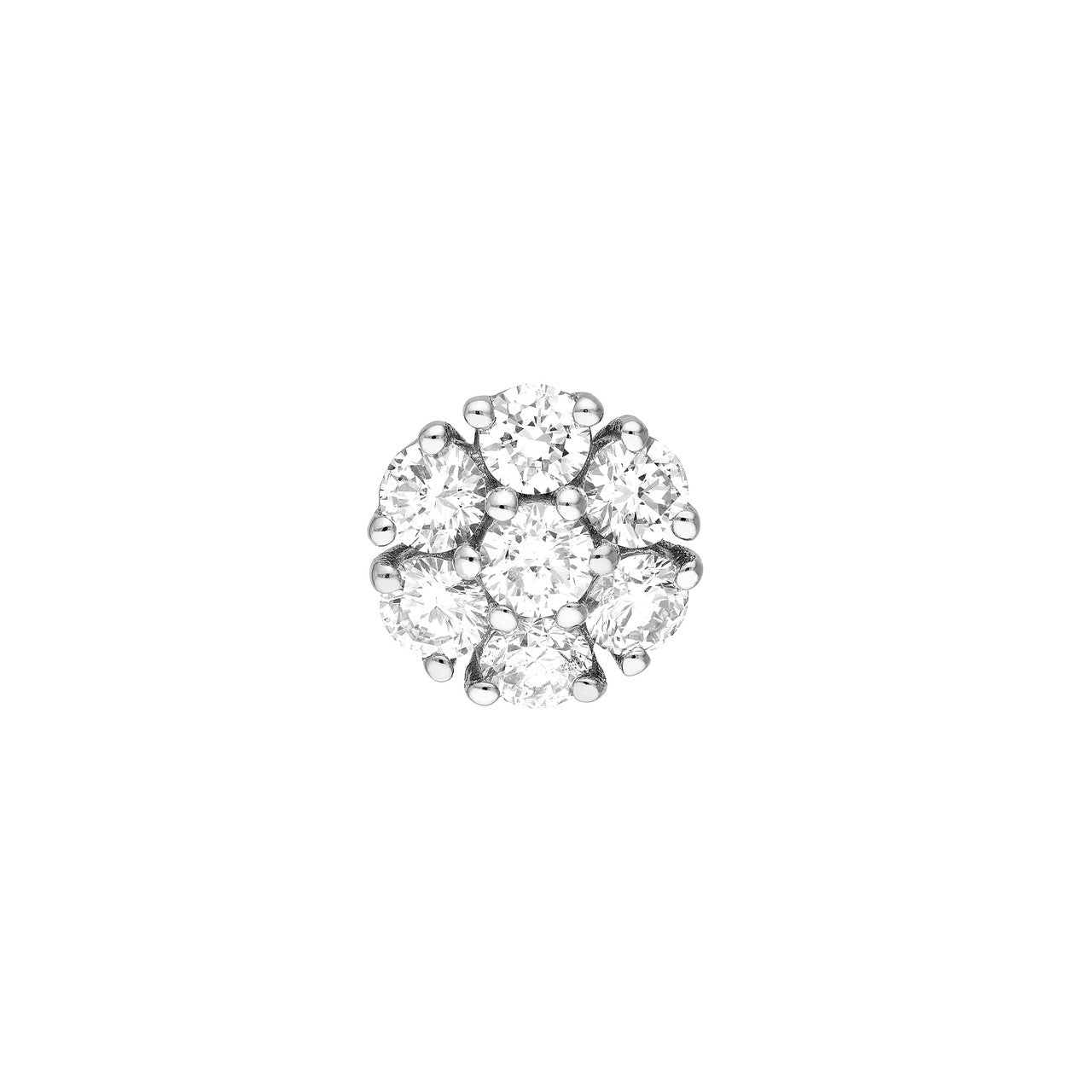 1ctw Diamond Cluster Stud Earrings in 14K Yellow and White Gold