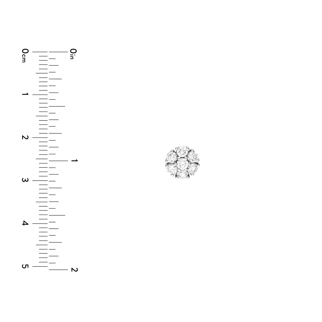 1ctw Diamond Cluster Stud Earrings in 14K Yellow and White Gold