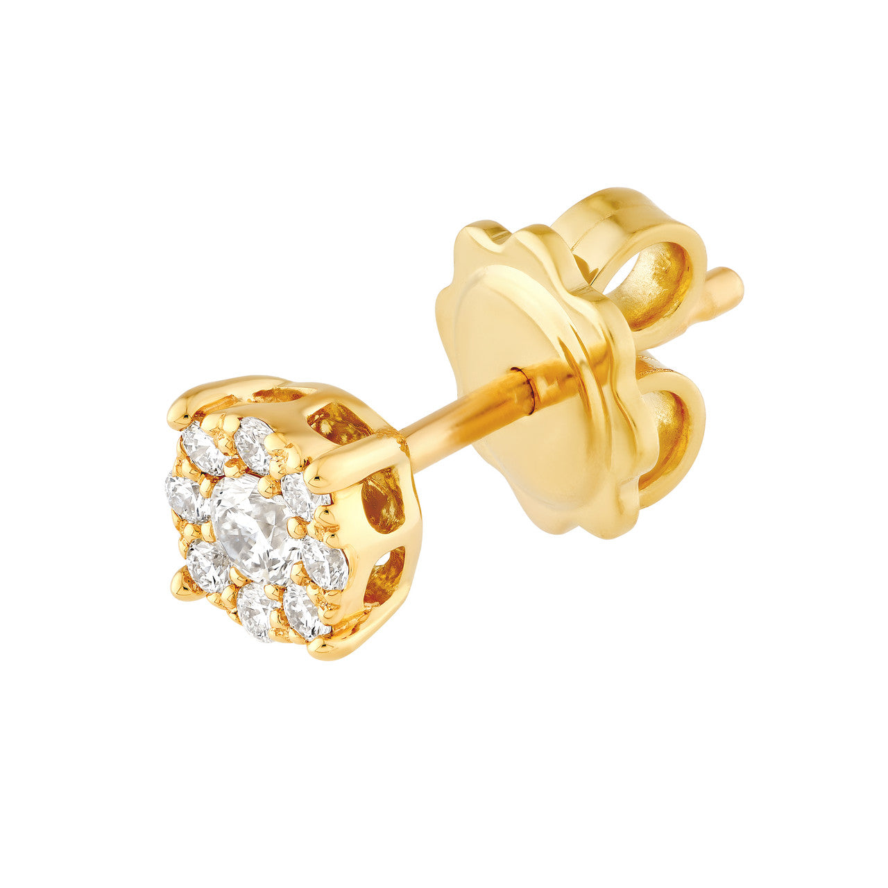 1/3 CTW Round Brilliant Cut Diamond Halo Cushion Stud Earrings 14K Gold
