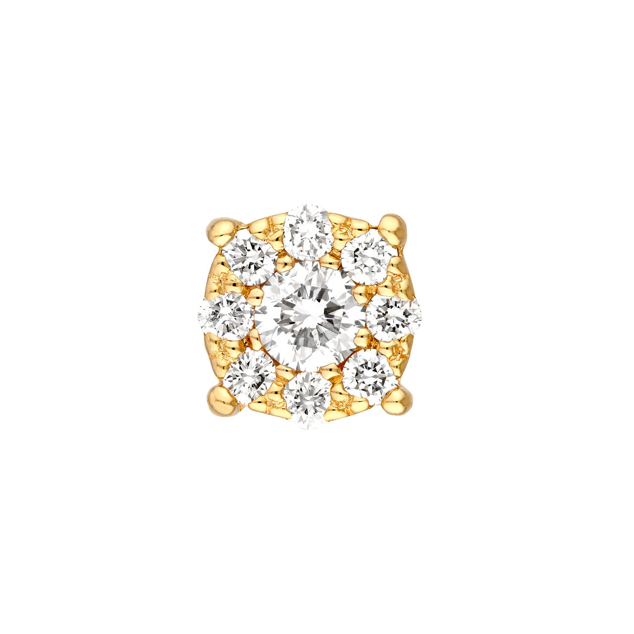1/3 CTW Round Brilliant Cut Diamond Halo Cushion Stud Earrings 14K Gold