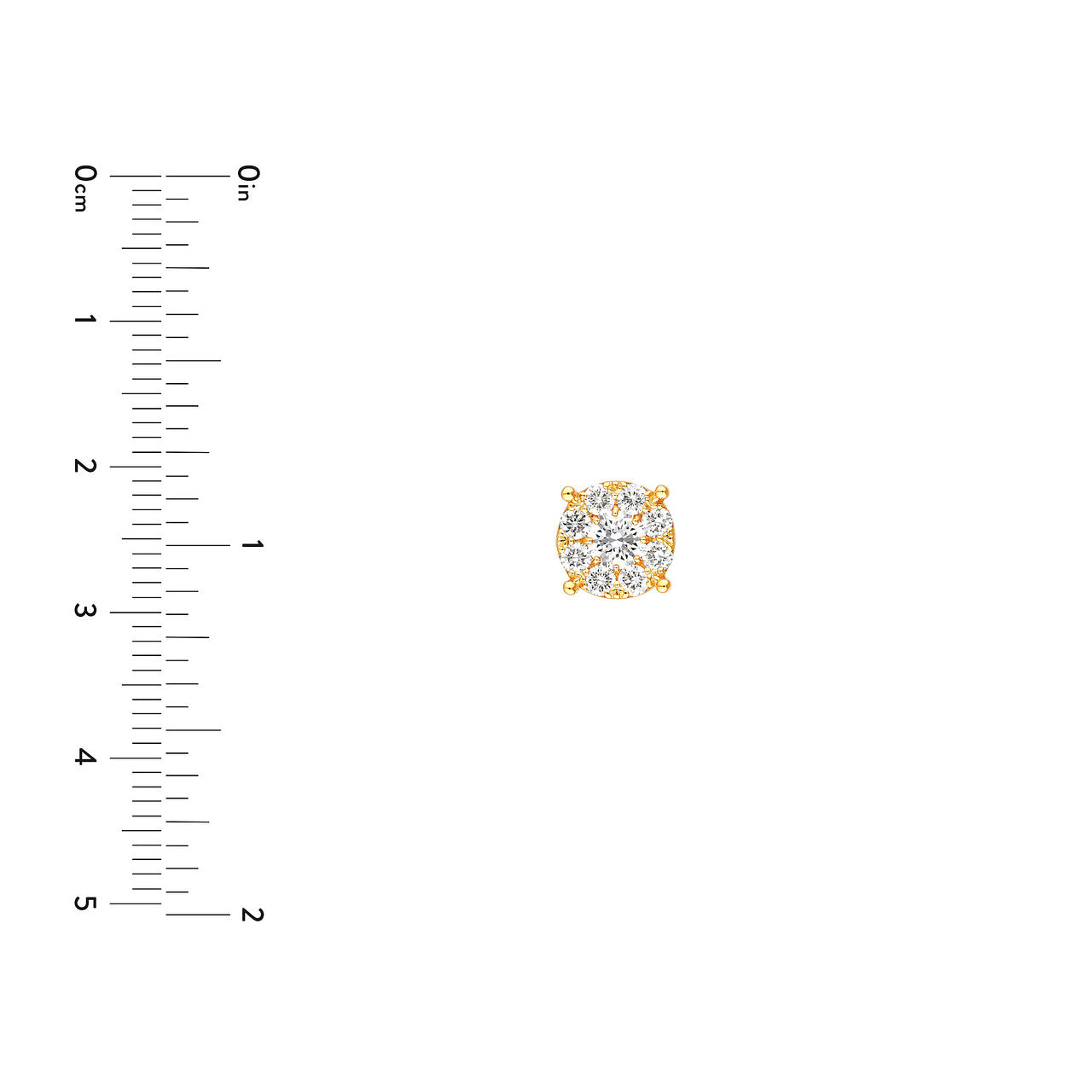 Round Brilliant Cut Diamond Halo Round Stud Earrings 14K Gold